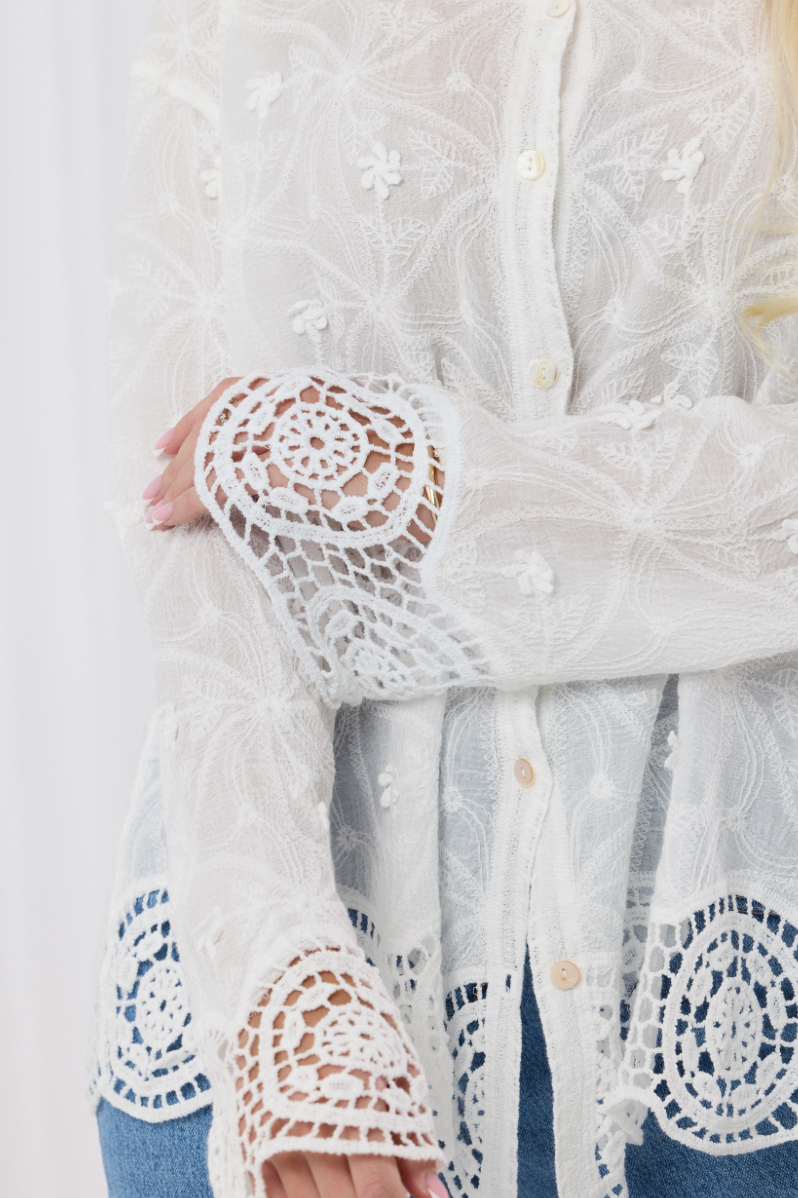 Marškiniai su nėriniais 'Aurora'